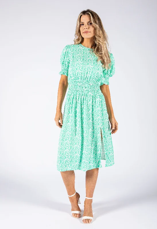 Animal Print Midi Dress Trendy Knit Midi Dress
