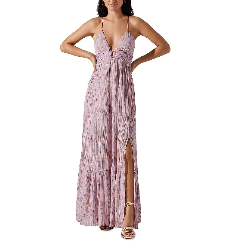 ASTR the Label Womens Minari Chiffon Long Maxi Dress Elegant Lace Maxi Dress