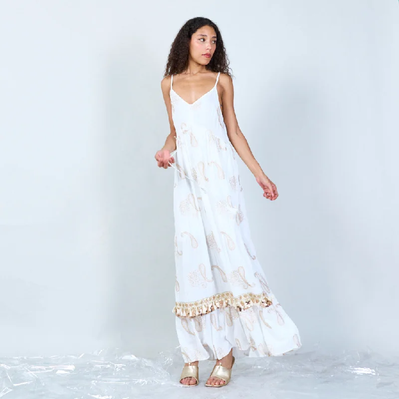 Beaded paisley maxi dress wholesale Comfortable Casual Maxi Dress
