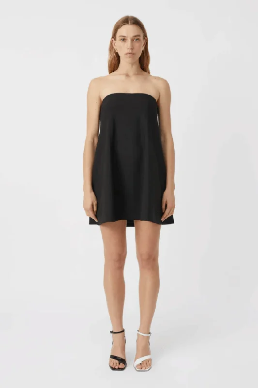 Vendome Mini Dress Black Comfortable Off-Shoulder Mini Dress