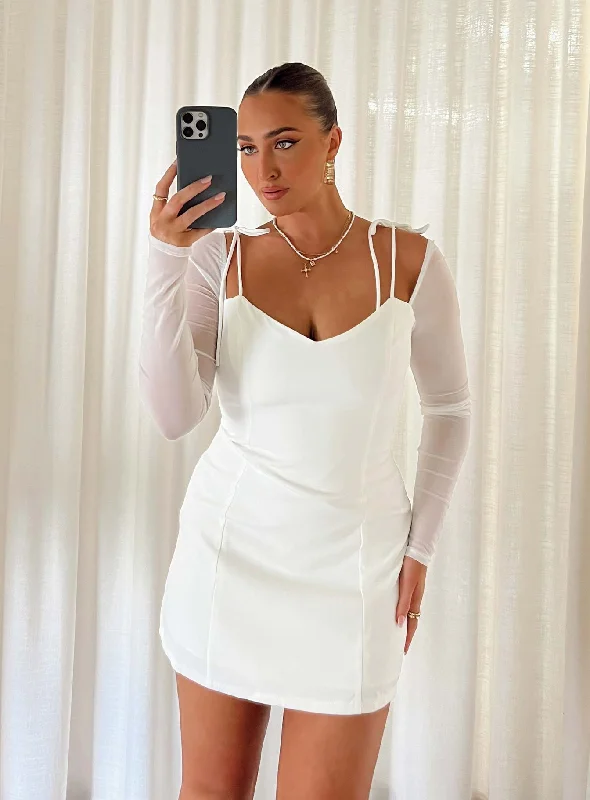 Charla Mini Dress White Classic Casual Mini Dress