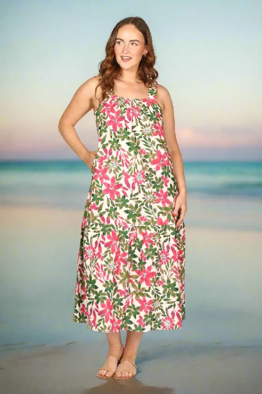 Clara Maxi Dress in Azalea Amore Trendy Maxi Dress with Straps