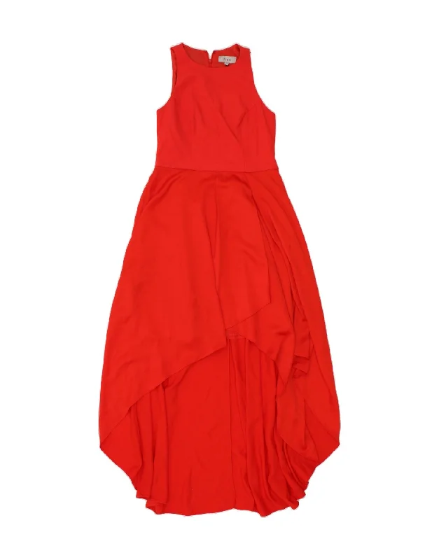 COAST Womens Sleeveless Maxi Dress UK 12 Medium Red Polyester Fashionable Asymmetrical Maxi Dress