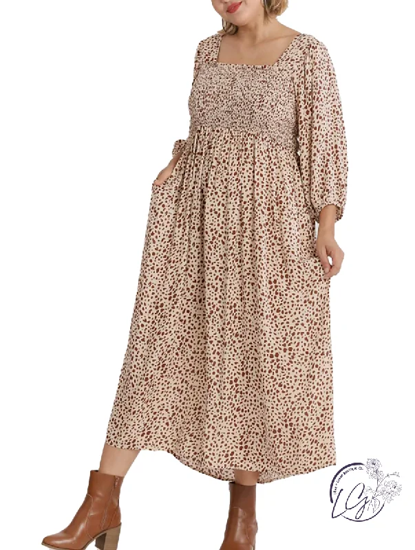 Curvy Forever and Always Animal Print Maxi Dress Trendy Maxi Dress with Belt