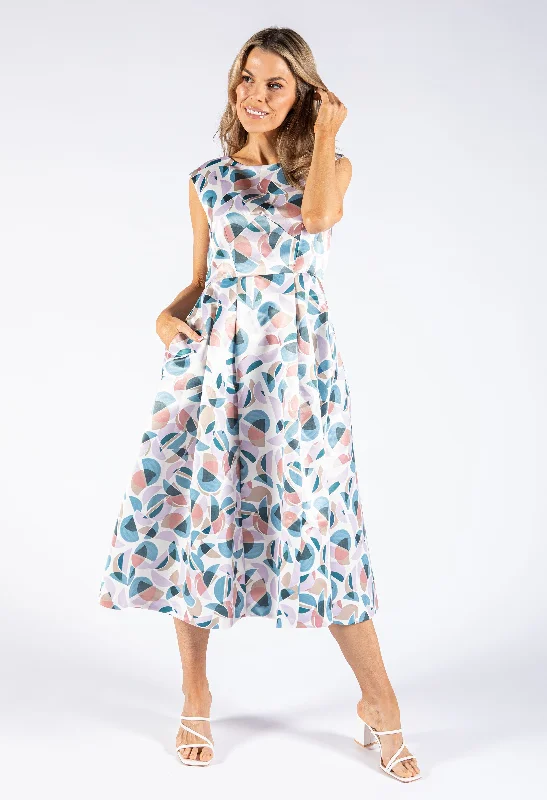 A-Line Midi Dress Chic Floral Print Midi Dress