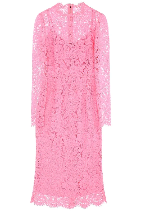 Dolce & gabbana midi dress in floral cordonnet lace F6M0DT HLM7L ROSA 2 Trendy Knit Midi Dress