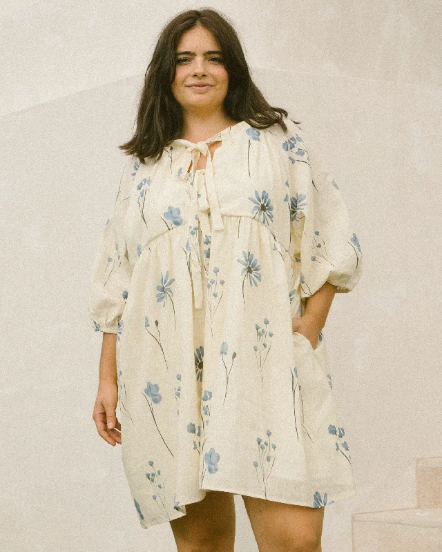 Florence Mini Dress | Azure Meadows Classic Floral Print Mini Dress