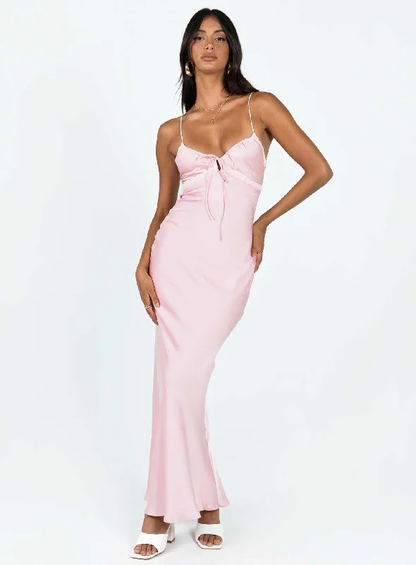 Emily Maxi Dress Pink Stylish Boho Maxi Dress