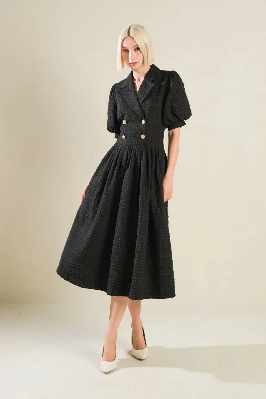 CONSTANTLY TRENDY WOVEN MIDI DRESS Fashionable Shift Midi Dress