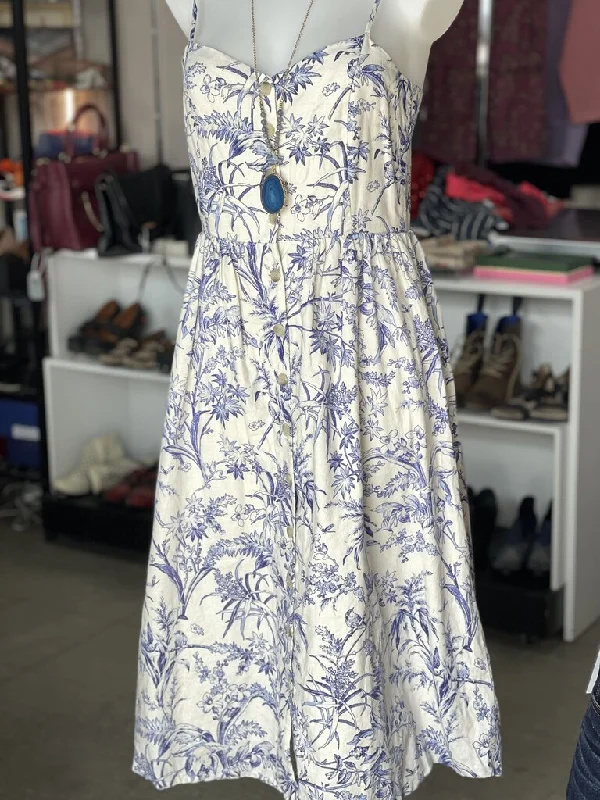 H&M linen blend midi dress S Fashionable Skater Midi Dress
