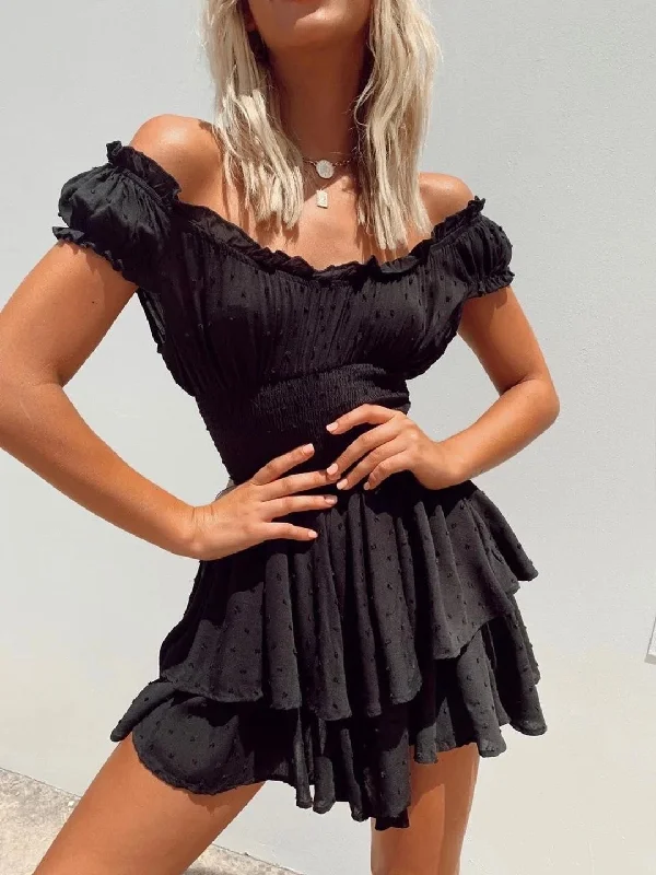 DressBetty - Bohemian Irregular Ruffles Mini Dress Trendy Bodycon Mini Dress