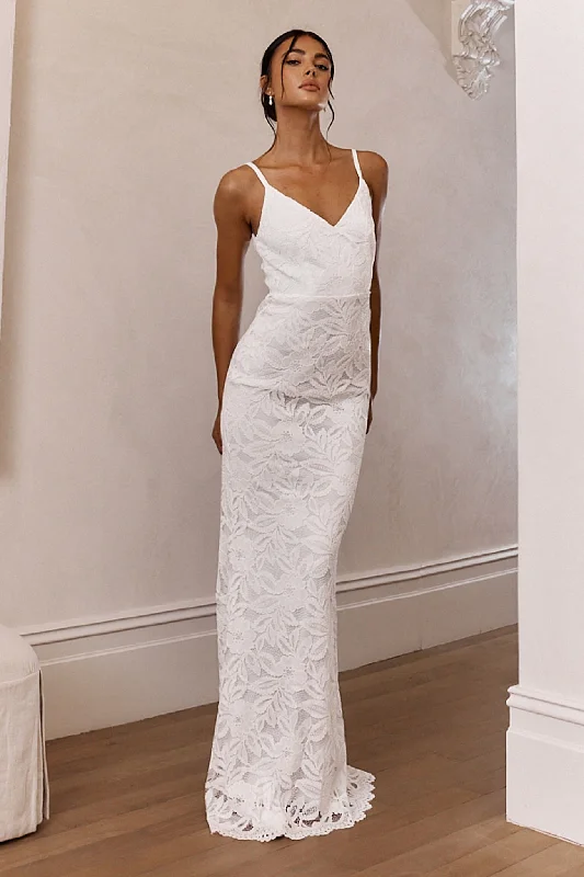 Honey Blossom Keyhole Back Lace Maxi Dress White Cozy Wrap Maxi Dress