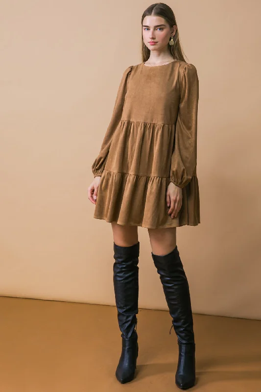 I HELD THE LAST OF AUTUMN MINI DRESS Trendy Cut-Out Mini Dress