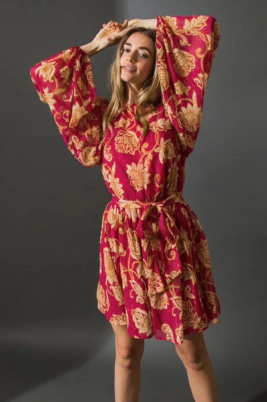 ONE THAT GOT AWAY WOVEN MINI DRESS Elegant Satin Mini Dress