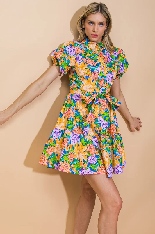ENCHANTING TOUCH WOVEN MINI DRESS Fashionable Mini Dress with Slits