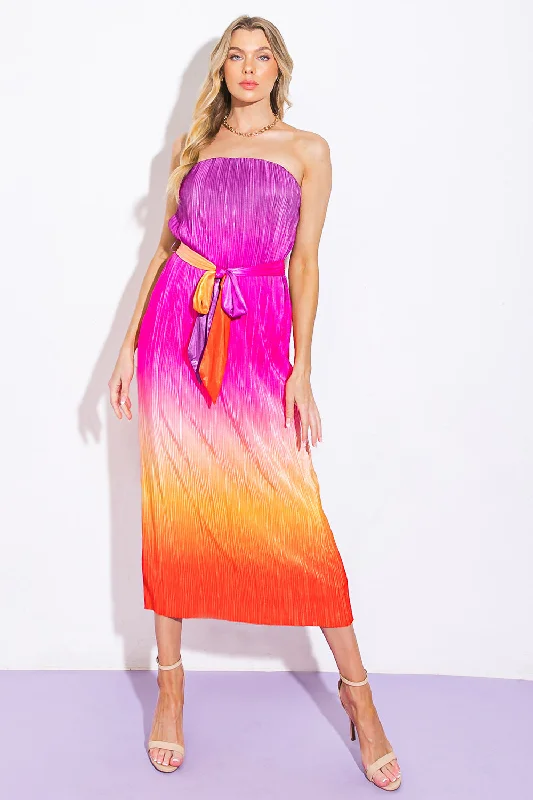 GIVE IT A GO IN GARDEN MIDI DRESS Cozy A-Line Midi Dress