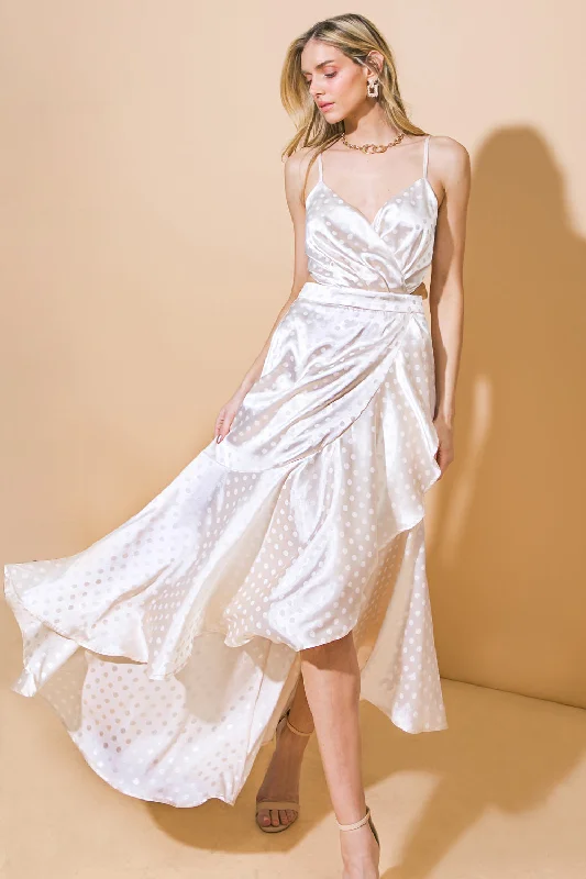 POETRY OF THE HEART WOVEN MIDI DRESS Fashionable Off-Shoulder Dress Midi