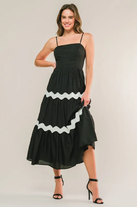SUMMER SPRITZ WOVEN MIDI DRESS Elegant Puff Sleeve Midi Dress