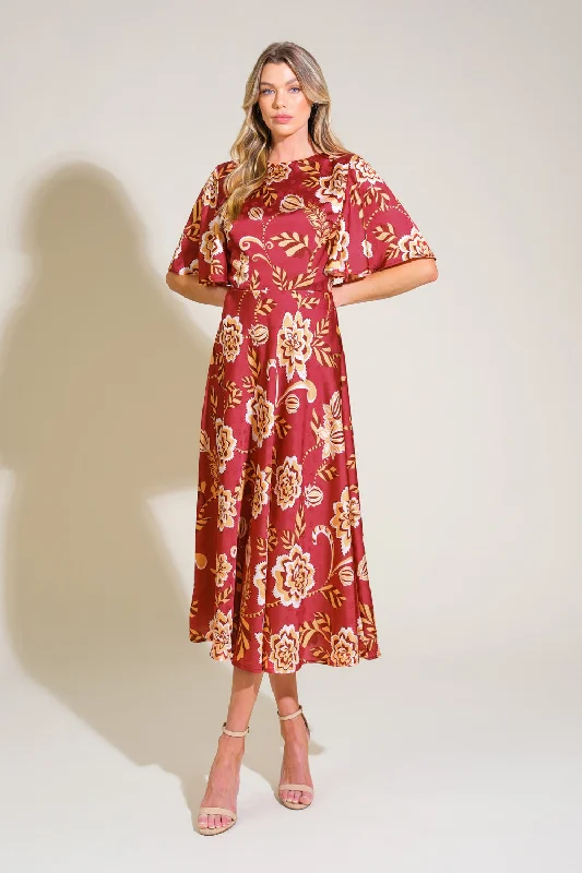 TOTAL FRILL WOVEN MIDI DRESS Trendy A-Line Midi Dress