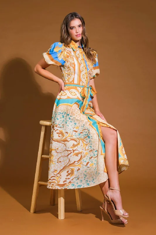 UNBELIEVABLY LOVELY WOVEN MIDI DRESS Cozy A-Line Midi Dress