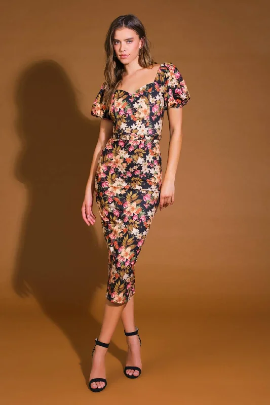 SWEET AT HEART WOVEN MIDI DRESS Elegant Maxi-Midi Hybrid Dress