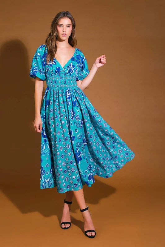 NEW CASTLE WOVEN MIDI DRESS Comfortable Casual Midi Dress