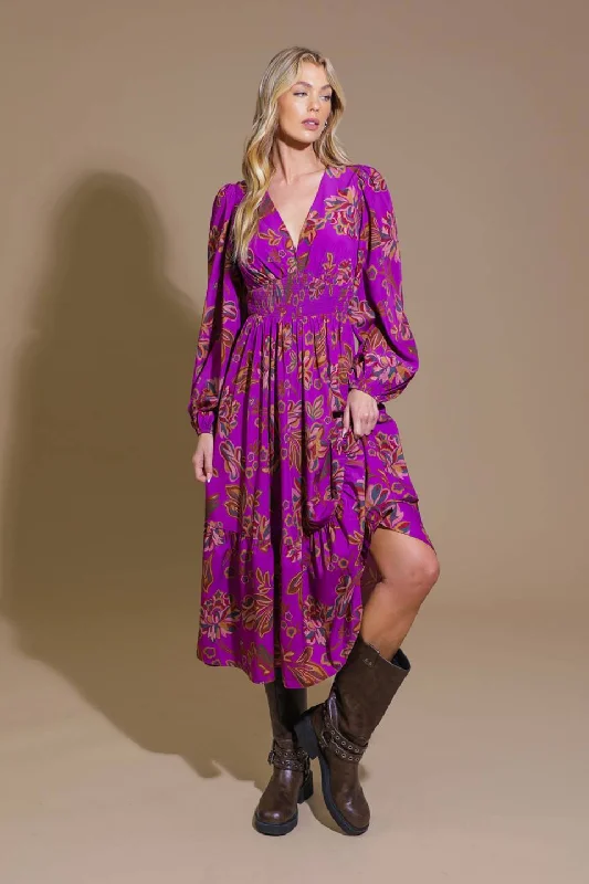 ELEGANTLY ELEVATED WOVEN MIDI DRESS Stylish Vintage Midi Dress