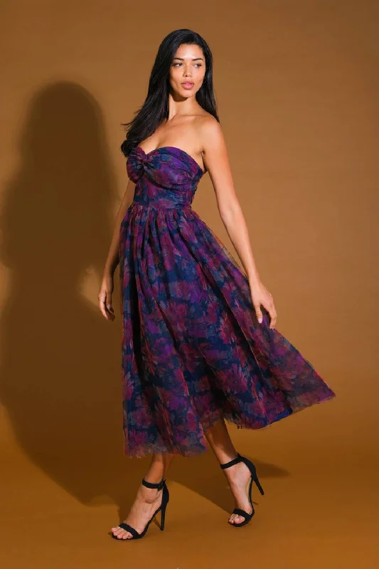 IN MY MEMORIES WOVEN ORGANZA MIDI DRESS Chic Off-Shoulder Midi Dress