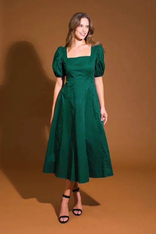 COLORS OF MY HEART WOVEN MIDI DRESS Trendy Fit-and-Flare Midi Dress