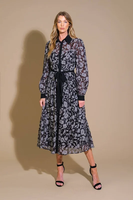 CAPTIVATING ALWAYS JACQUARD MIDI DRESS Chic Bohemian Midi Dress