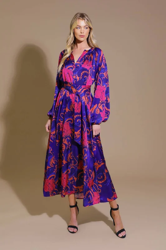 DO YOU MIND WOVEN MIDI DRESS Trendy Ruffled Sleeve Midi Dress