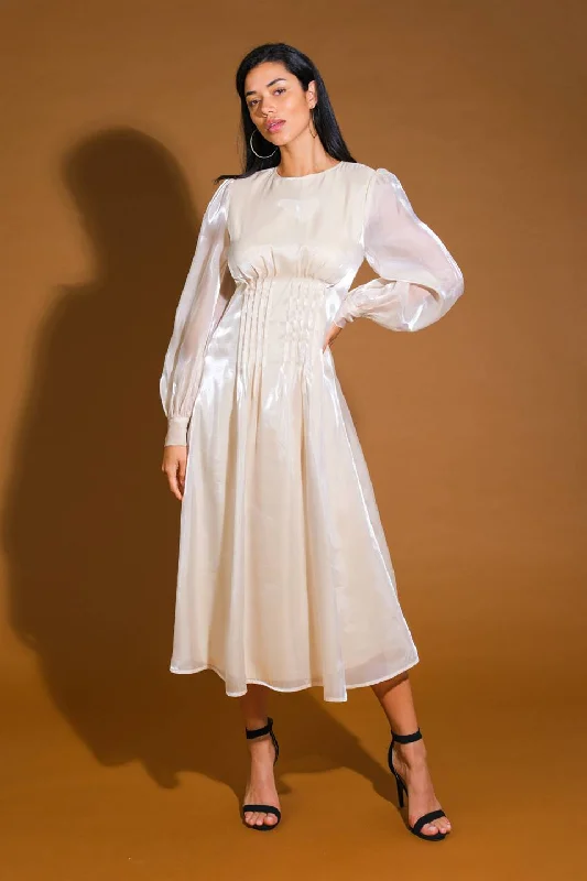 VITAL MOMENT WOVEN MIDI DRESS Fashionable A-Line Midi Dress