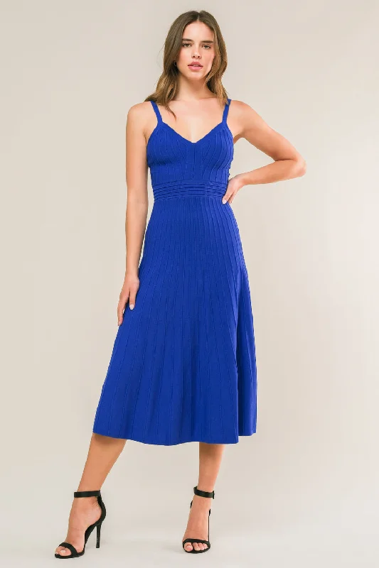 BREEZY WALKS KNIT MIDI DRESS Comfortable Button Front Midi Dress