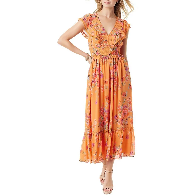 Jessica Simpson Womens   Floral Print Long Maxi Dress Stylish Longline Maxi Dress