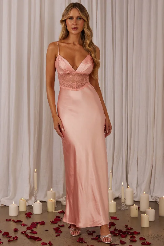 Kinzie Lace Waist Maxi Dress Pink Classic Tulle Maxi Dress