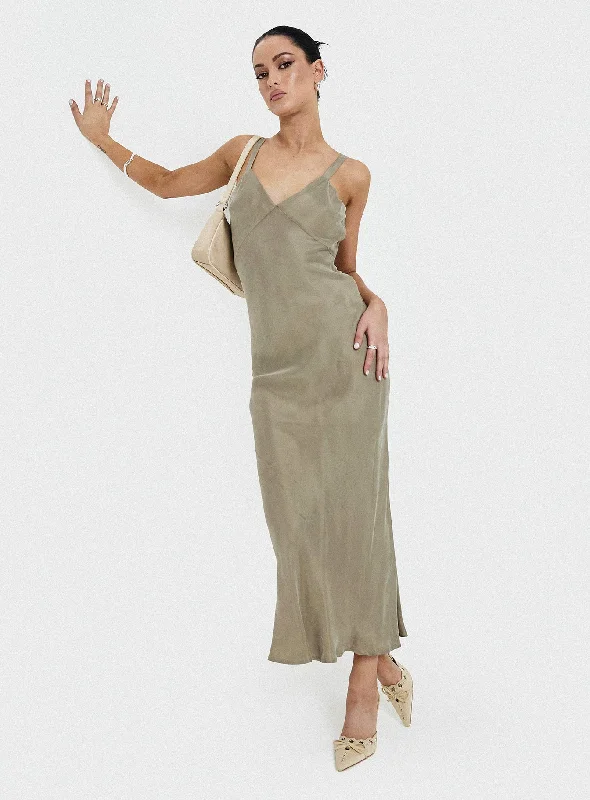 Laurette Maxi Dress Sage Cozy Knit Maxi Dress