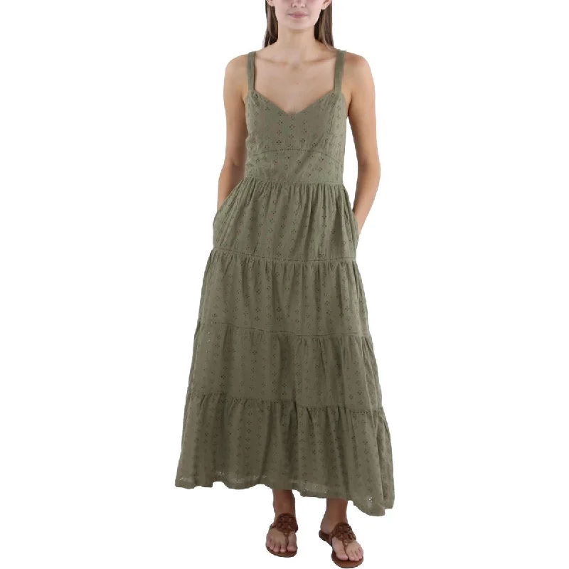 Lost + Wander Womens Cotton Tea Length Maxi Dress Cozy Ribbed Maxi Dress