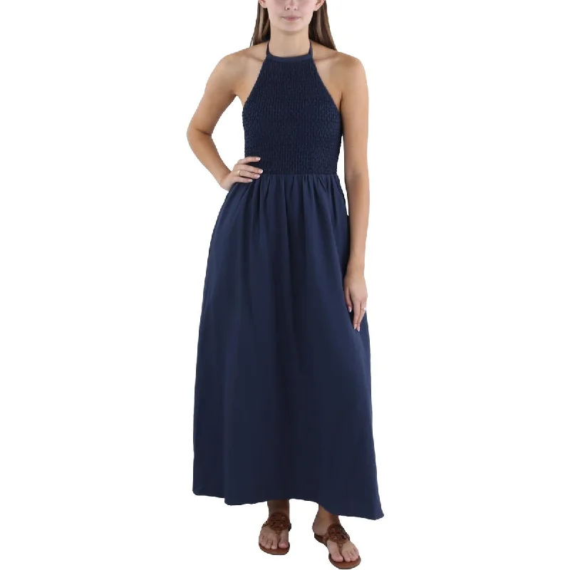 Lost + Wander Womens Smocked Tea Length Maxi Dress Elegant Sleeveless Maxi Dress