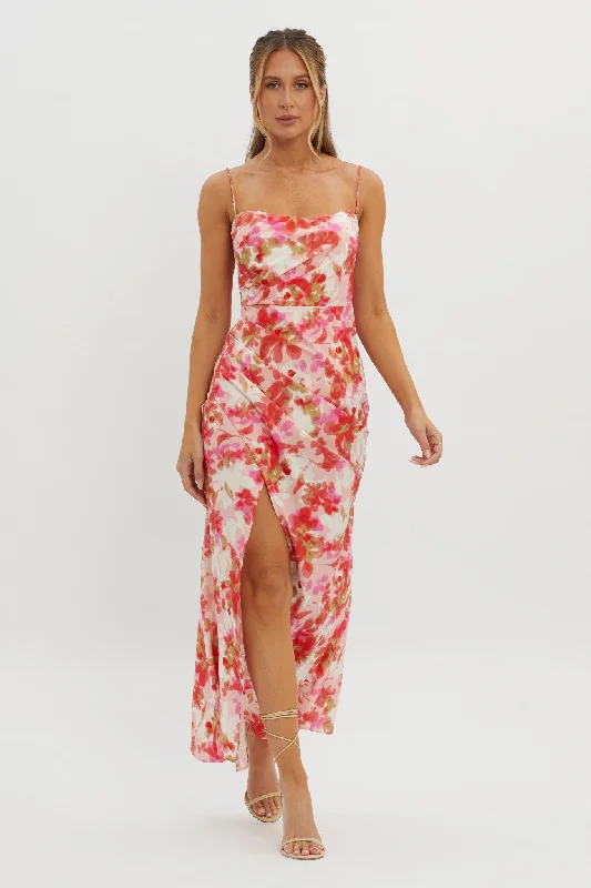 Marianna Twist Back Maxi Dress Pink Stylish Boho Maxi Dress