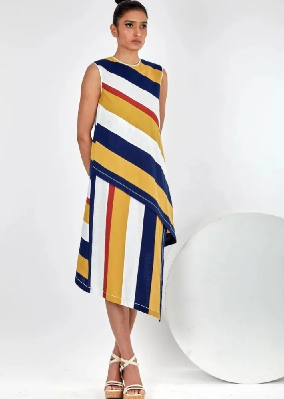 Miami Multi Midi Dress Fashionable High-Low Midi Dress