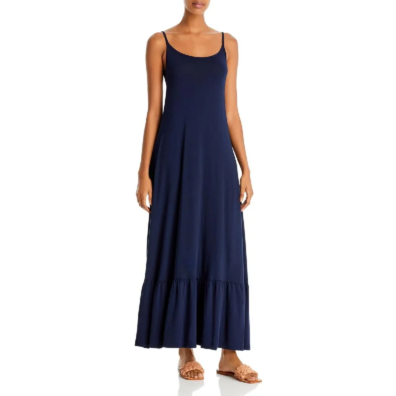 Michael Lauren Womens Cotton Gathered Maxi Dress Elegant Pleated Maxi Dress