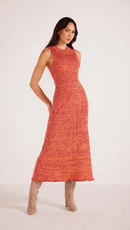 MinkPink Raphael Knit Midi Dress Stylish Midi Dress with Cuffs