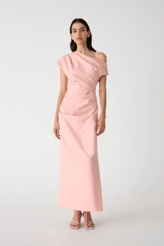 Gia Midi Dress Rose Quartz Pink Fashionable Chiffon Midi Dress