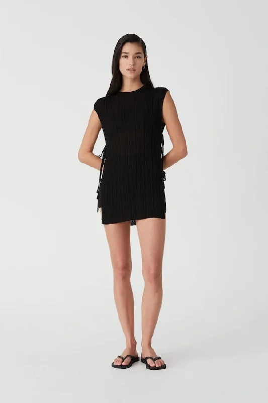 Nevada Mini Dress Black Cozy Sweater Mini Dress