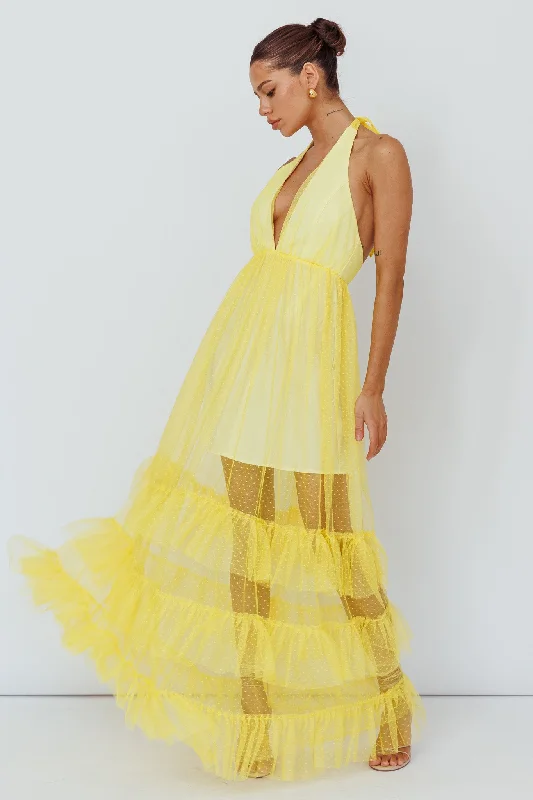 Moonlight Sonata Ruffle Mesh Maxi Dress Hail Spot Lemon Fashionable Chiffon Tiered Maxi Dress Moonlight Sonata Ruffle Mesh Maxi Dress Hail Spot Lemon Fashionable Chiffon Tiered Maxi Dress