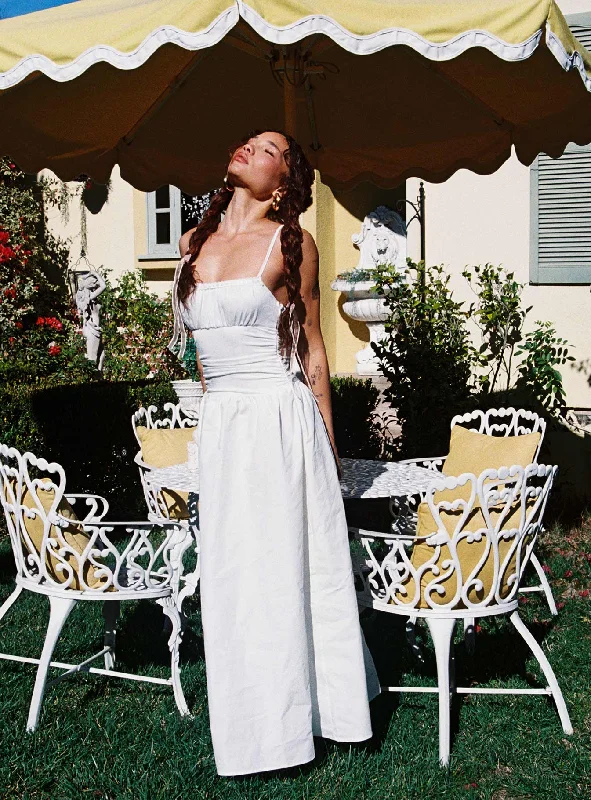 Naria Maxi Dress White Comfortable Bohemian Maxi Dress
