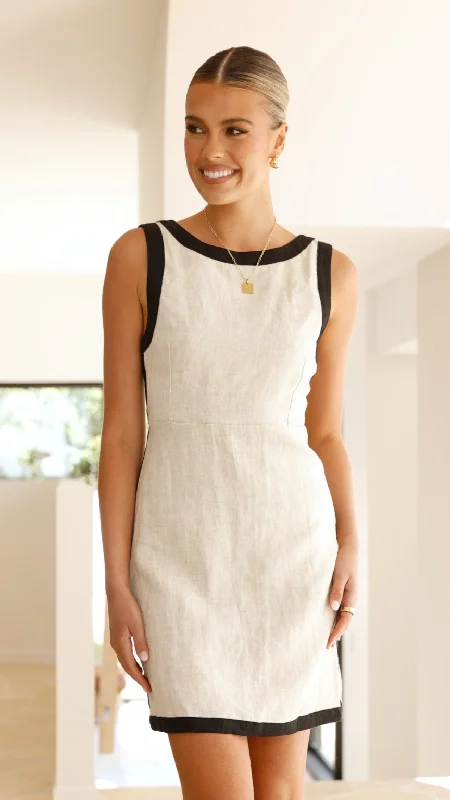 Norah Mini Dress - Natural Fashionable Summer Mini Dress