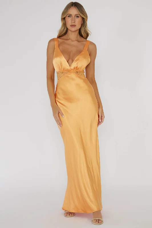 One Heart Lace Insert Maxi Dress Mango Stylish Pleated A-Line Maxi Dress