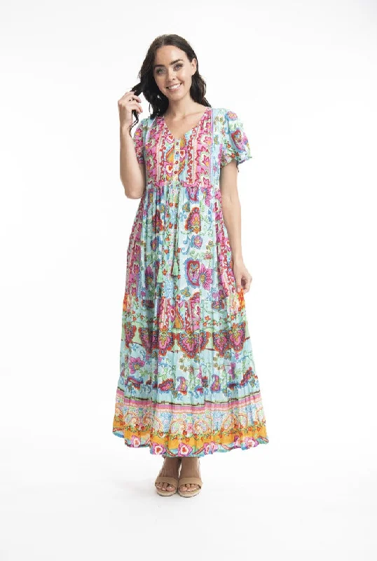 Orientique Rayon Maxi Dress Trendy Off-Shoulder Ruffle Maxi Dress