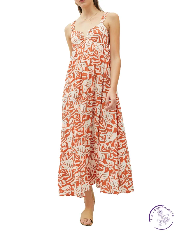 Palm Groove Maxi Dress Chic Button-Up Maxi Dress